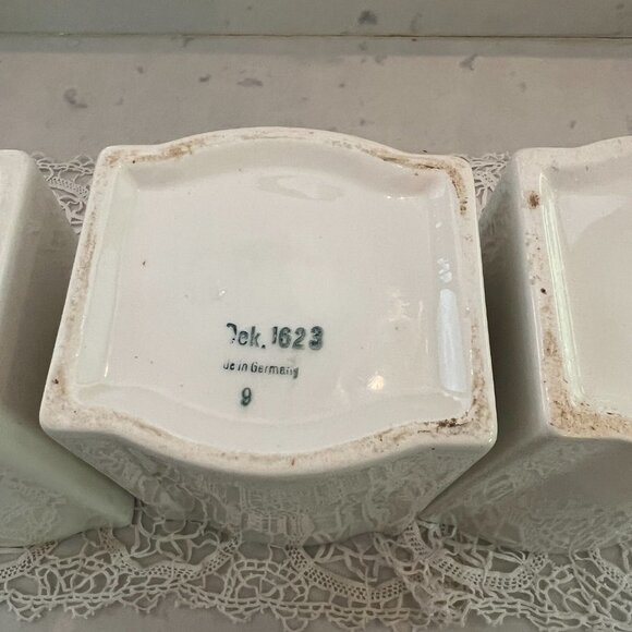 Matching Set 3 Tea Sugar Coffee Dek 1623 Ges Geschatzt Porcelain Canisters - Picture 10 of 11
